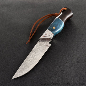The finch damascus fixed blade knife 24CM-Romance of Men